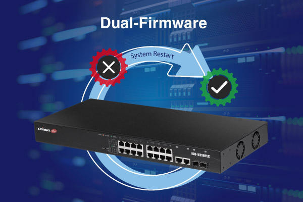 EDIMAX IGS-5218PLC Industrial Surveillance VLAN 18-Port Gigabit PoE+ Web Smart Switch with 2 Gigabit RJ45/SFP Combo Ports, dual firmware