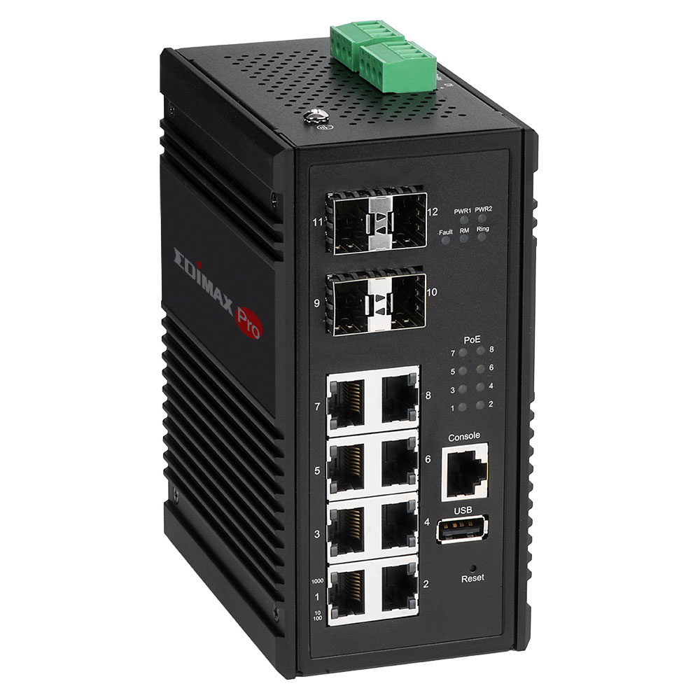 8 Port Industrial Gigabit PoE+ Switch - Ethernet Switches