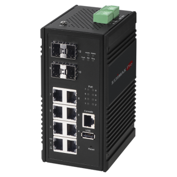 Edimax Pro IGS-5408P Industrial 8-Port Gigabit PoE+ Web Managed Switch with 4 SFP Slots