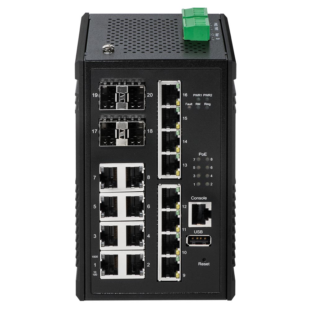 Industrial Gigabit PoE+ Web Managed Switch for IIoT, Smart Factory, Smart  City